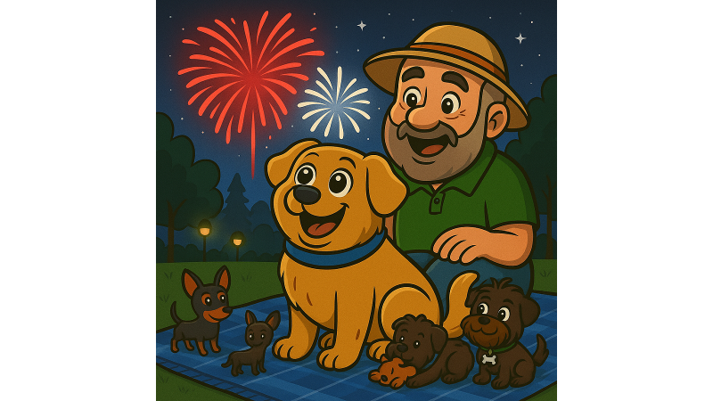 Maple leaves, fireworks, friends at the park.